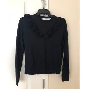 &other stories flouncy sweater/navy